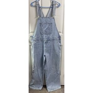Clockhouse Unisex Dungarees Light Blue Denim Bib Overalls Sz.44 See Msrmnts EUC